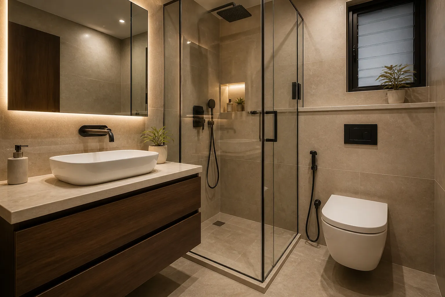 After bathroom renovation