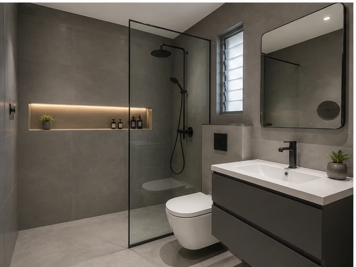 matte grey shower suite in Hyderabad