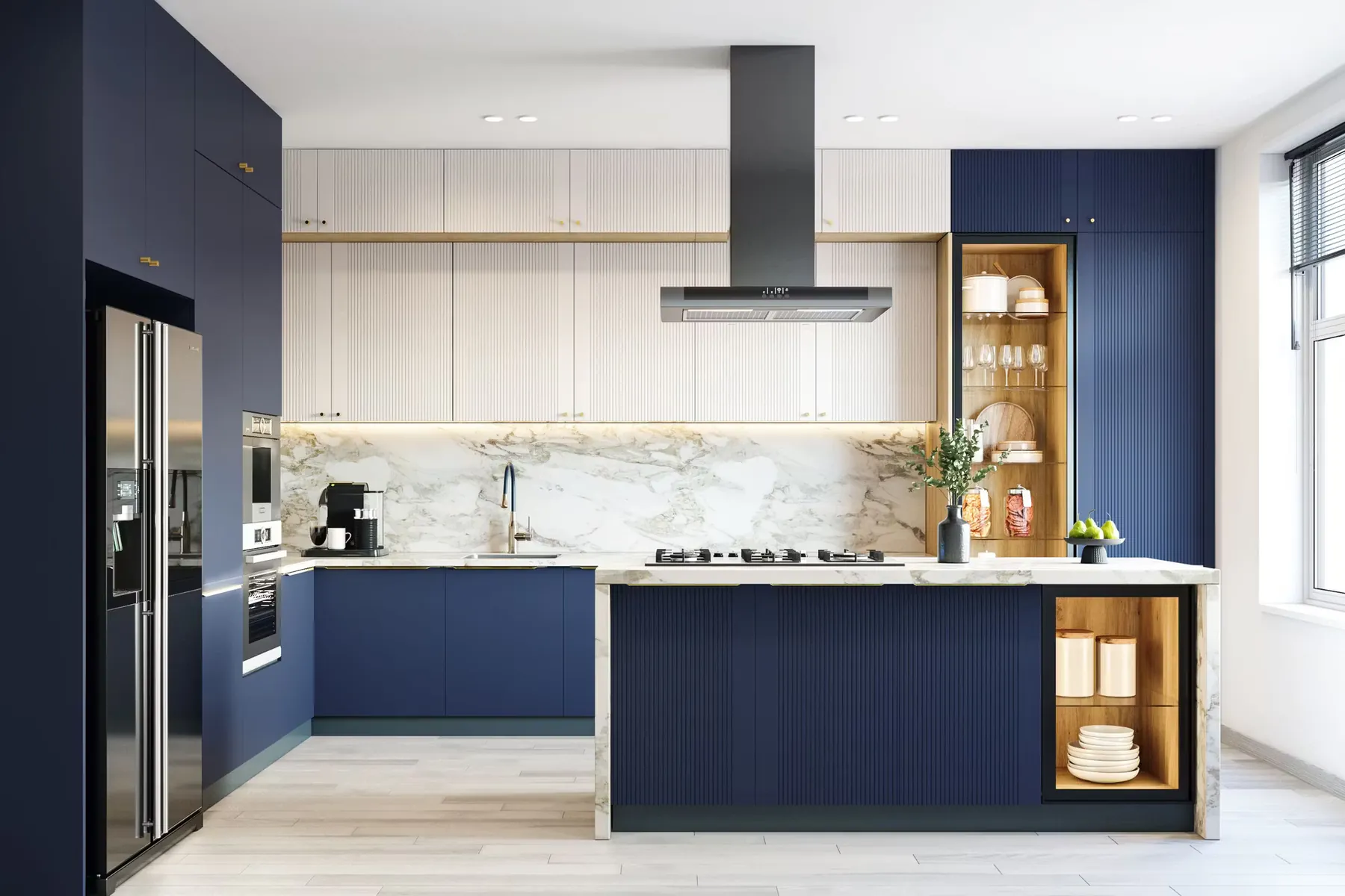 Open island kitchen