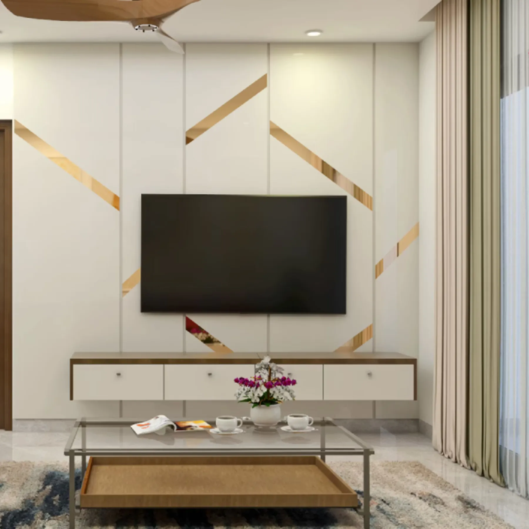 modern tv feature wall in Hyderabad